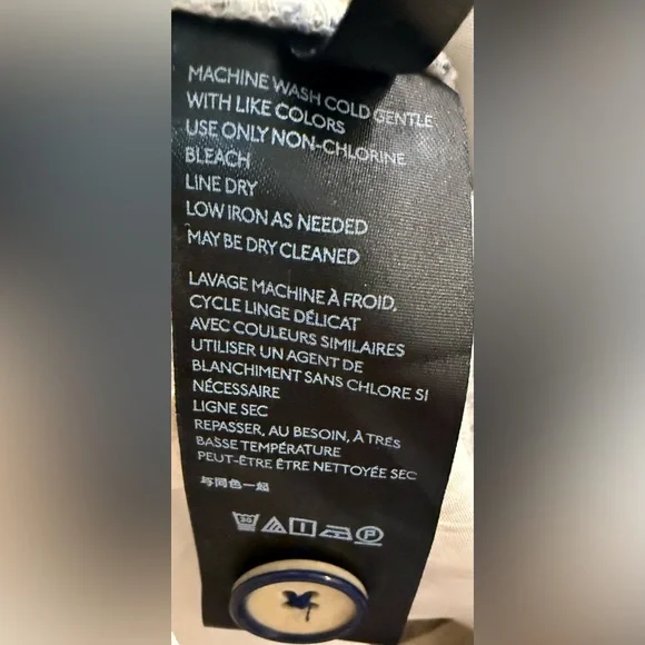 Anthropologie essential slim navy white stripe preppy cotton lightweight pants 8 - Picture 13 of 15